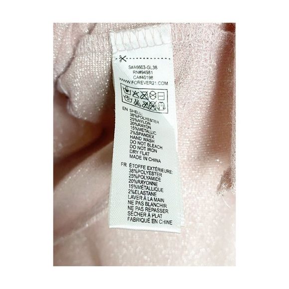 Forever 21 Pink Metallic Sparkle Ruffle Tiered Tank Top Sz S - Picture 3 of 3